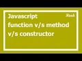 4 difference between function method and constructor in javascript in Hindi