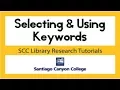 Selecting Using Keywords Tutorial