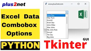 Combobox options taken from Excel page using openpyxl or Pandas dataframe