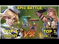 Top 1 Fanny (tz.zXuan) vs Top 1 Lancelot (EVOS Oura) Epic Battle Shutdown
