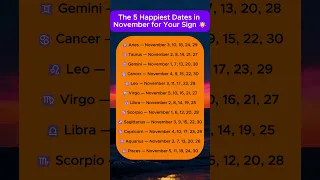 The 5 Happiest Dates In November For Your Zodiac Sign Zodiacsigns Astrology Horoscope2025 