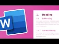 Numbered Headings and Subheadings 1 1 1 Microsoft Word Tutorial