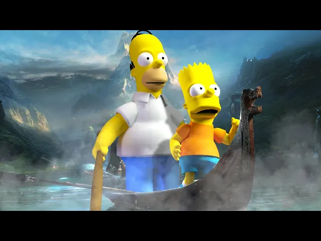 God of War but it's The Simpsons