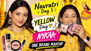 Navratri Day 5 Yellow Makeup Look 💛 | Nykaa Cosmetics One Brand Makeup Challenge | Navratri 2026