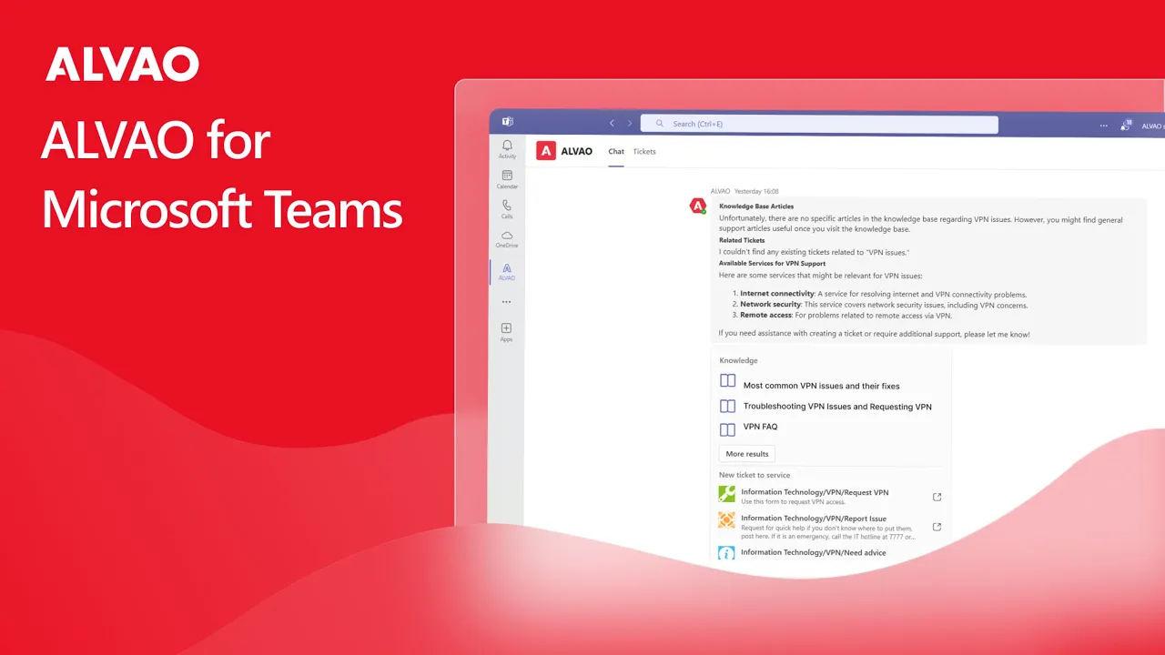 ALVAO for Teams | ITSM in Microsoft Teams