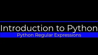 Python Regular Expressions - Part 1