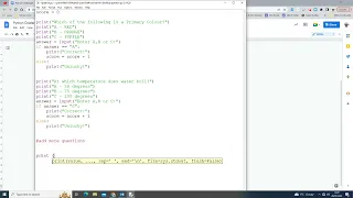 KS3 Python - Multiple Choice Quiz