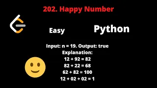 LEETCODE 202 HAPPY NUMBER PYTHON