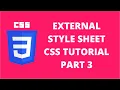 External Style Sheet CSS CSS Tutorial Part 3