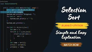 Selection Sort in Java Dry Run Code Time Space Complexity DSA Tutorial