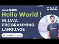 Hello world program explanation in java Interview Questions CDAC Vivek Singh CodeTech