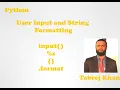 Session 4 User Input and String formatting in Python