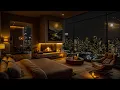 Download Lagu Mellow Jazz Playlist To Emotional Healing   - Soft Jazz \u0026 Relaxing Fireplace Sound In A Cozy Bedroom