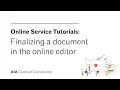 Finalizing a document in the online editor
