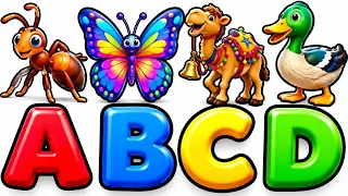 A for Ant 🐜 B for Butterfly 🦋 | A to Z Alphabet Words for Kids | ABC Learning | @PRINIT1419