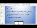 FOR LOOP AND RANGE WITH FOR LOOP CLASS 11-ENGLISH VERSION