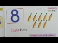 Maths - Identification of the number 8 How to count 8 objects How to trace and write 8