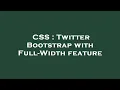 CSS Twitter Bootstrap with Full-Width feature