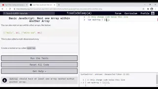 39 - Learn Basic JavaScript Nest one Array within Another Array