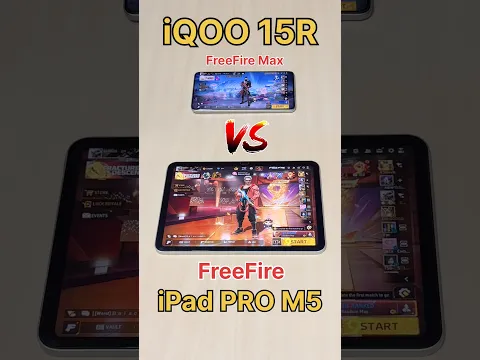 iQOO 15R vs iPad PRO M5😈 FreeFire Max vs FreeFire vs 8GB vs 12GB vs 60FPS vs S22 #shorts #freefire