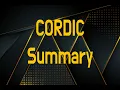 CORDIC Algorithm Summary