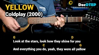 Download Yellow - Coldplay (Easy Guitar Chords Tutorial with Lyrics) MP3