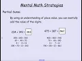 Partial Sums as a Mental Math strategy