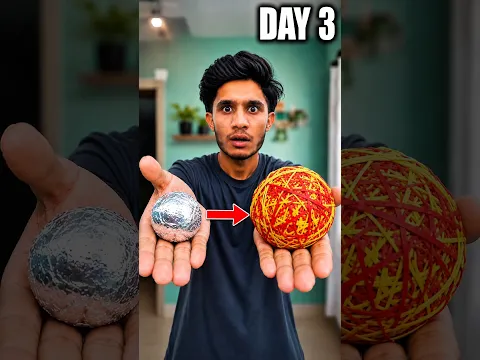 Turning silver foil ball into rubber ball