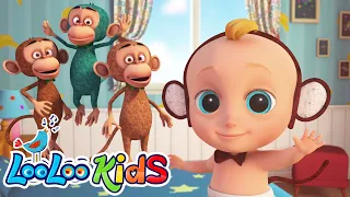 Five Little Monkeys + A Ram Sam Sam | Nursery Rhymes & Kids Songs | Sing Along Songs | LooLoo Kids