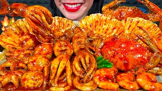 ASMR SPICY SEAFOOD BOIL *makanan laut pedas* 먹방 MUKBANG MASSIVE Eating Sounds