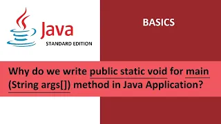 Java Basics Why do we write public static void for main String args method in Java Application