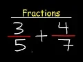 Fractions Basic Introduction - Adding Subtracting Multiplying Dividing Fractions