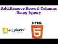dynamically add remove rows and columns of html table using jquery tutorial for beginners in hindi