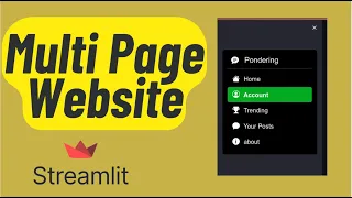 Create Multi Pages websites using Streamlit Python
