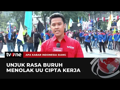 Demo Buruh di Patung Kuda, Tolak UU Cipta Kerja