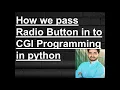 How we pass Radio Button in to CGI Programming in python