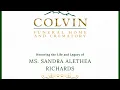 Colvin Funeral Home Youtube RTMP - Ms Sandra Alethea Richards
