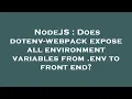 NodeJS Does dotenv-webpack expose all environment variables from env to front end