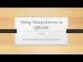String Manipulations in QBASIC Class 8 ThinkComputer