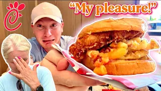 Creating new menu items at Chick-Fil-A! 😳 We almost get kicked out! 