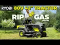Electric Ryobi 42 Tractor Review BETTER THAN GAS for me