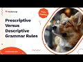 Prescriptive Versus Descriptive Grammar Rules - Essay Example