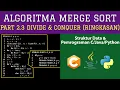 Part 2 3 Code Tracing Merge Sort Pemrograman C JAVA PYTHON - Algoritma Sorting