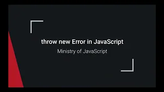 Throw new Error in JavaScript