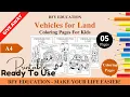 1103 FREE Vehicles for land Coloring Pages For Kids Color and Learn 5 Pages