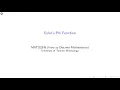 MAT202 Euler s Phi Function