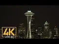 Space Needle at Night and Seattle Night View - 4K Ultra Urban Cityscapes Relaxation