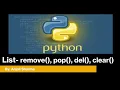 8 remove pop del clear functions List Python Lectures