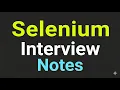 Quick Revision-Selenium Interview Ready Notes This PDF can be found in the link given in Description