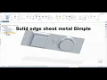Solid edge tutorial sheet metal Dimple Dimple in solid edge